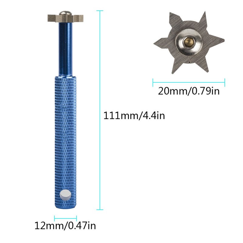 HIFROM Groove Sharpener with 6 Heads - Golf Club Groove Sharpener Re-Grooving Tool and Cleaner for All Irons Pitching Sand Lob Gap and Approach Wedges and Utility Clubs Blue Color - Image 2